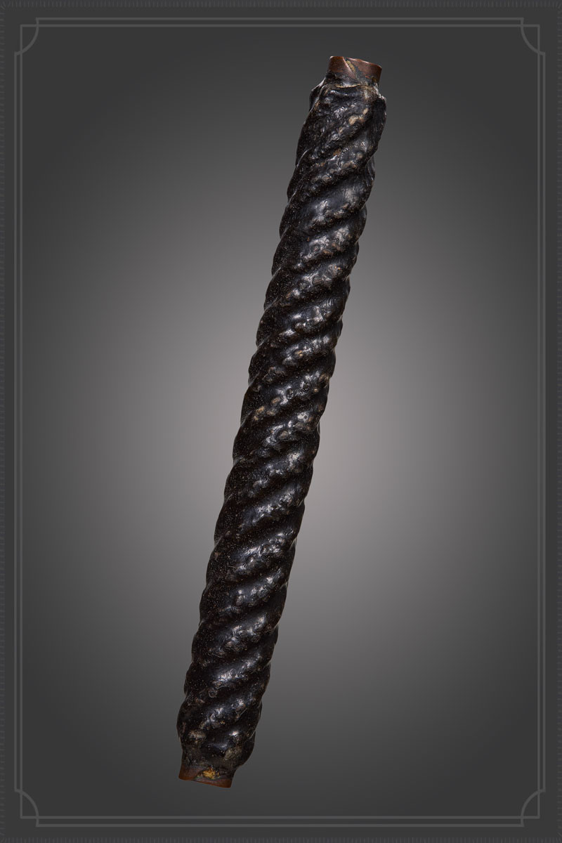 ตะกรุดหลวงพ่อทองสุข เนื้อทองแดงถักเชือกลงรัก ปี 2520 - ปี 2525 วัดสะพานสูง จ.นนทบุรี (ขนาด 3 นิ้ว)